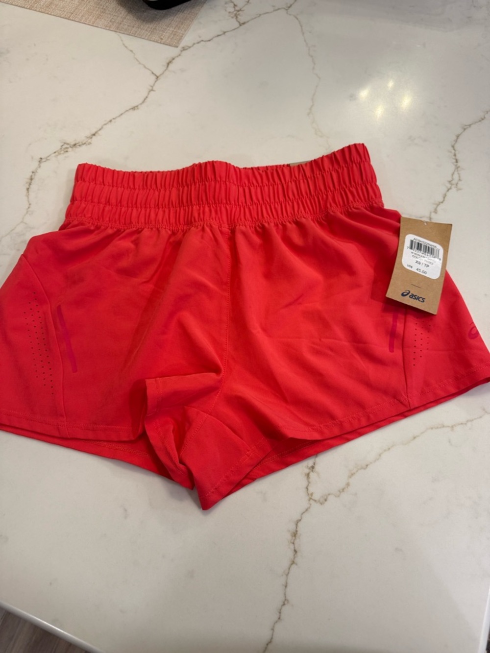 ASICS Women's Coral-Red Athletic Shorts
